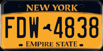NY license plate FDW4838