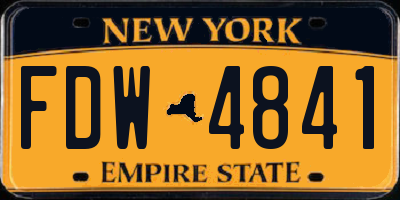 NY license plate FDW4841
