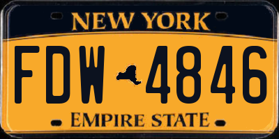 NY license plate FDW4846
