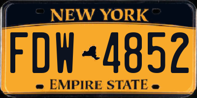 NY license plate FDW4852