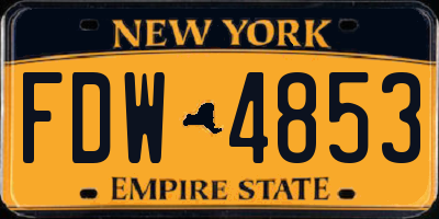 NY license plate FDW4853