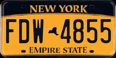 NY license plate FDW4855