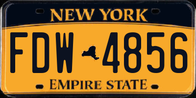 NY license plate FDW4856