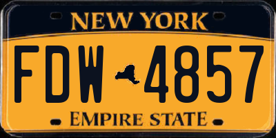 NY license plate FDW4857