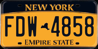 NY license plate FDW4858