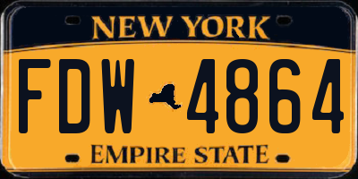 NY license plate FDW4864
