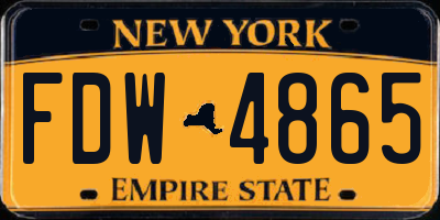 NY license plate FDW4865