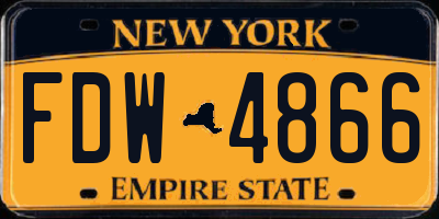 NY license plate FDW4866