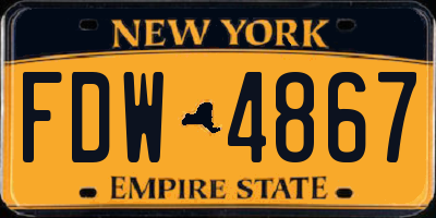 NY license plate FDW4867