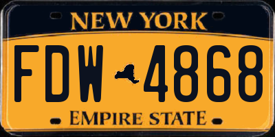 NY license plate FDW4868