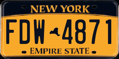 NY license plate FDW4871