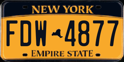 NY license plate FDW4877