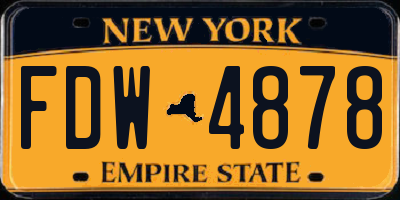 NY license plate FDW4878