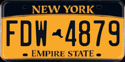 NY license plate FDW4879