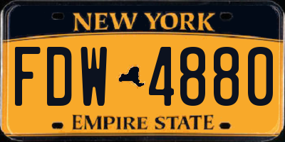 NY license plate FDW4880