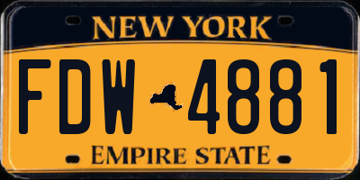 NY license plate FDW4881