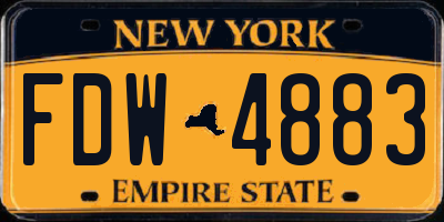 NY license plate FDW4883