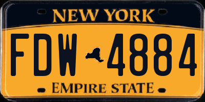 NY license plate FDW4884