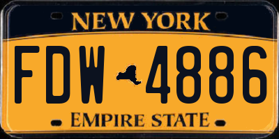 NY license plate FDW4886