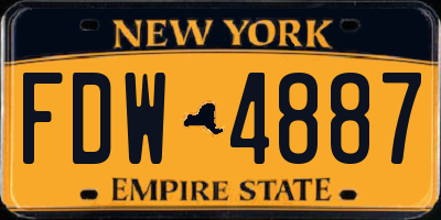NY license plate FDW4887