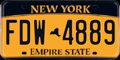 NY license plate FDW4889