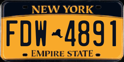 NY license plate FDW4891