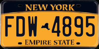NY license plate FDW4895