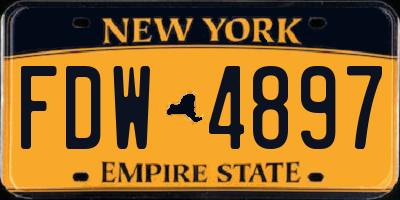 NY license plate FDW4897