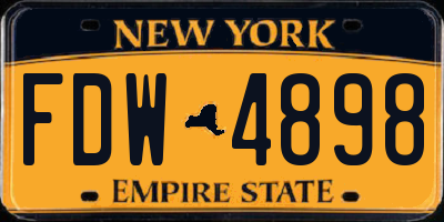 NY license plate FDW4898