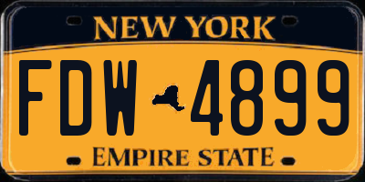 NY license plate FDW4899
