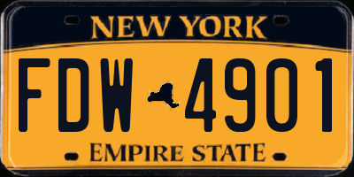 NY license plate FDW4901