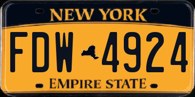 NY license plate FDW4924