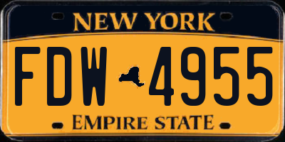 NY license plate FDW4955