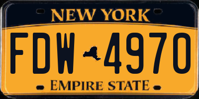NY license plate FDW4970