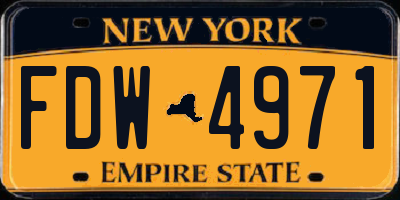 NY license plate FDW4971
