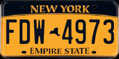 NY license plate FDW4973