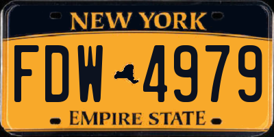 NY license plate FDW4979