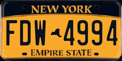 NY license plate FDW4994