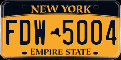 NY license plate FDW5004