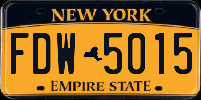 NY license plate FDW5015