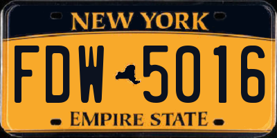 NY license plate FDW5016