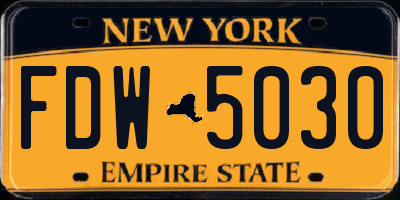 NY license plate FDW5030