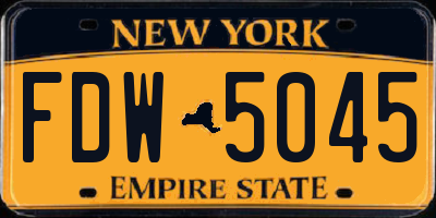 NY license plate FDW5045