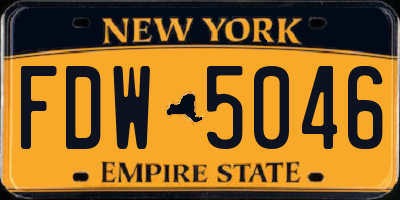 NY license plate FDW5046