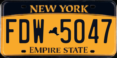 NY license plate FDW5047