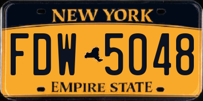 NY license plate FDW5048