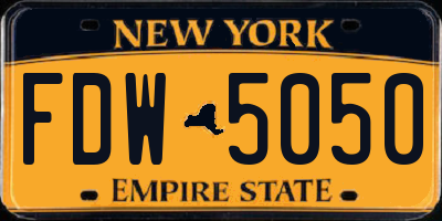 NY license plate FDW5050