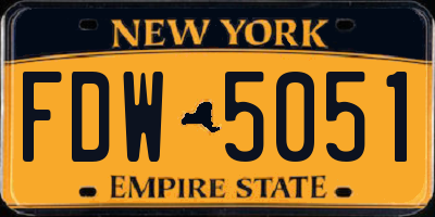 NY license plate FDW5051