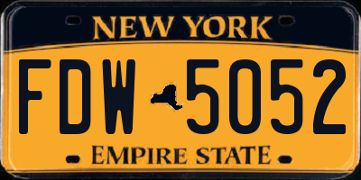 NY license plate FDW5052