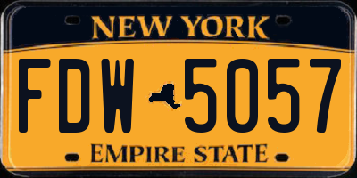 NY license plate FDW5057